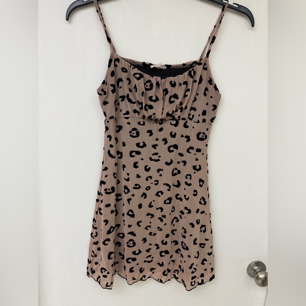 See you Monday/ Dress/ Size M -Leopard Print Spaghetti Strap Dress